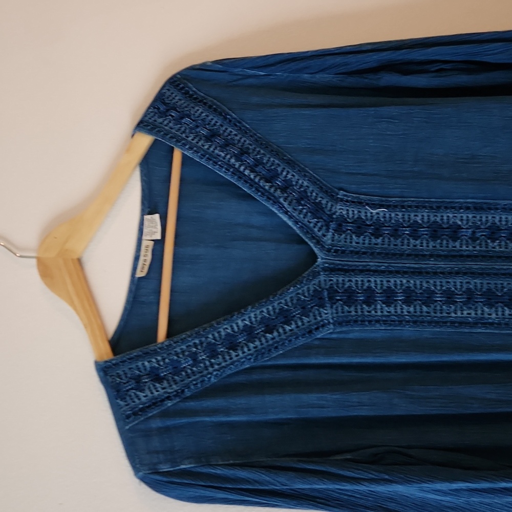 💙 Raya Sun Boho Dress with Croche Details in Blue - Picture 4 of 5
